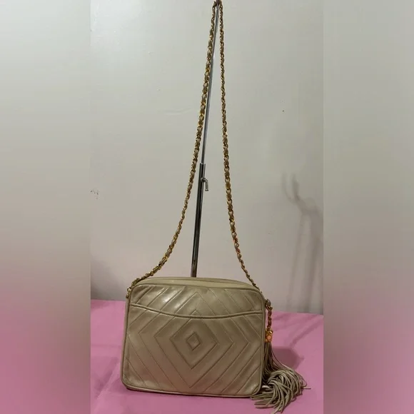 Chanel Lambskin Diamond CC Tassel Camera Bag - Picture 2 of 16